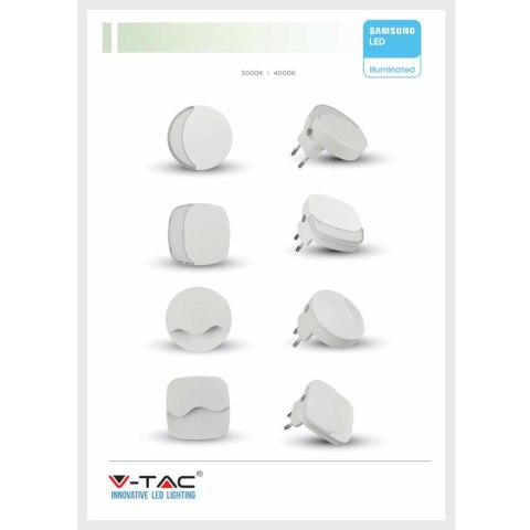 Lampka Nocna do Gniazdka LED z USB V-TAC SAMSUNG CHIP Kwadrat VT-84-SQ 3000K 10lm Lampka Nocna do Gniazdka LED z USB V-TAC SAMSUNG CHIP Kwadrat VT-84-SQ 3000K 10lm