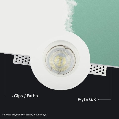 Oczko V-TAC GIPS GU10 Wpuszczane Okrągłe fi.132 Białe VT-773 Oczko V-TAC GIPS GU10 Wpuszczane Okrągłe fi.132 Białe VT-773
