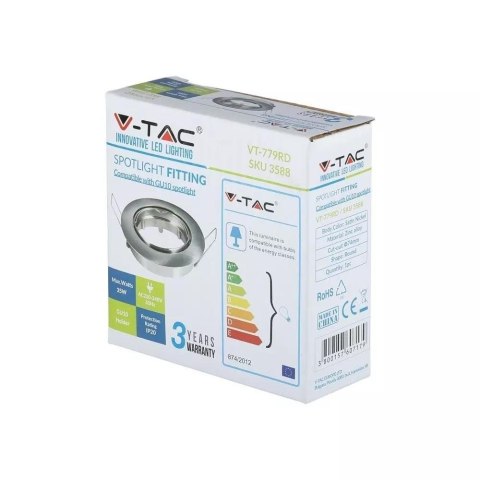 Oczko V-TAC GU10 Okrągłe Ruchome Satyna VT-779-SN-RD Oczko V-TAC GU10 Okrągłe Ruchome Satyna VT-779-SN-RD