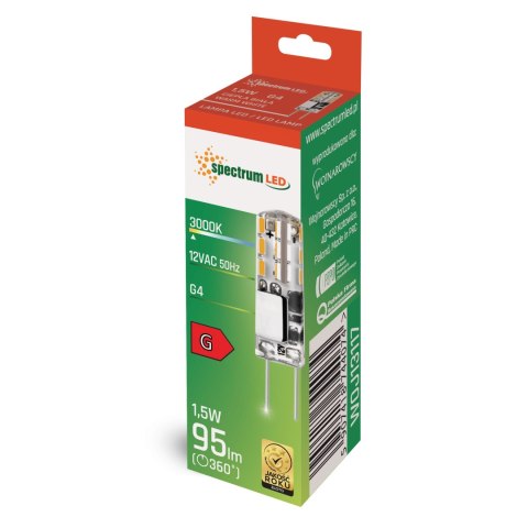 LED G4 column 12V 1,5W SILIKON WW SPECTRUM LED G4 column 12V 1,5W SILIKON WW SPECTRUM