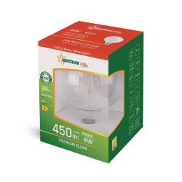 LED GLOB G95 COG E-27 230V 4W BIAŁA CIEPŁA CLEAR SPECTRUM