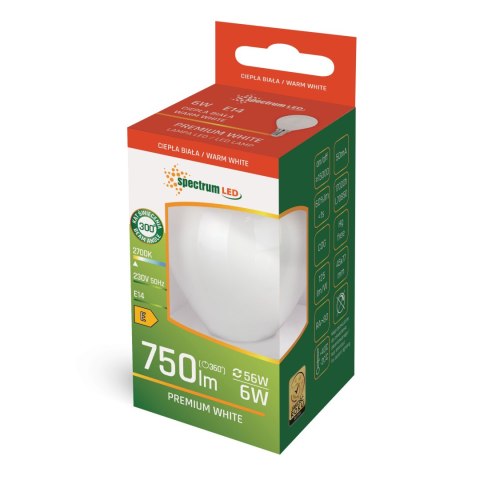 LED KULKA E-14 230V 6W COG WW MILKY SPECTRUM LED KULKA E-14 230V 6W COG WW MILKY SPECTRUM