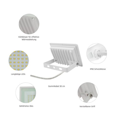 NOCTIS LUX 3 NAŚWIETLACZ 20W NW 230V IP65 120x90x27mm BIAŁY NOCTIS LUX 3 NAŚWIETLACZ 20W NW 230V IP65 120x90x27mm BIAŁY