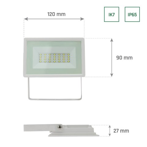 NOCTIS LUX 3 NAŚWIETLACZ 20W NW 230V IP65 120x90x27mm BIAŁY NOCTIS LUX 3 NAŚWIETLACZ 20W NW 230V IP65 120x90x27mm BIAŁY