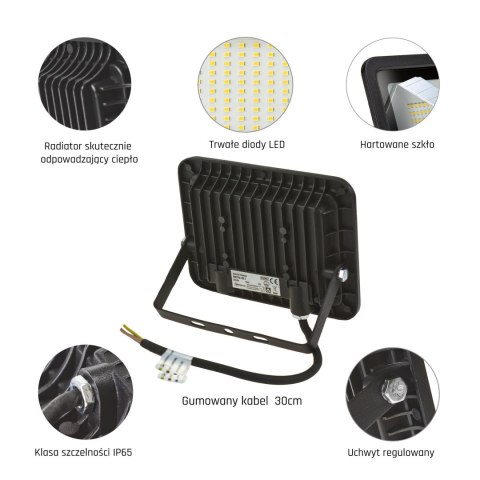 NOCTIS LUX 2 NAŚWIETLACZ 30W CW 230V IP65 120x160x28mm CZARNY NOCTIS LUX 2 NAŚWIETLACZ 30W CW 230V IP65 120x160x28mm CZARNY