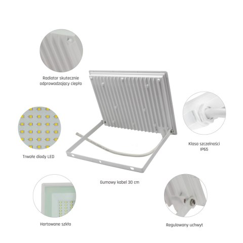 NOCTIS LUX 3 NAŚWIETLACZ 50W WW 230V IP65 180x140x27mm BIAŁY NOCTIS LUX 3 NAŚWIETLACZ 50W WW 230V IP65 180x140x27mm BIAŁY