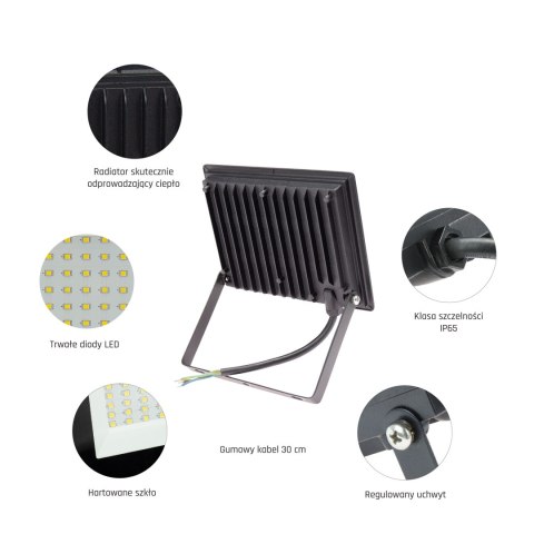 NOCTIS LUX 3 NAŚWIETLACZ 50W WW 230V IP65 180x140x27mm CZARNY NOCTIS LUX 3 NAŚWIETLACZ 50W WW 230V IP65 180x140x27mm CZARNY