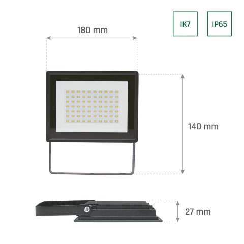 NOCTIS LUX 3 NAŚWIETLACZ 50W WW 230V IP65 180x140x27mm CZARNY NOCTIS LUX 3 NAŚWIETLACZ 50W WW 230V IP65 180x140x27mm CZARNY
