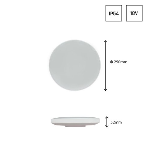 NYMPHEA BLACK & WHITE RINGS 18W CW 230V 115st IP54 FI250x52 BIAŁY/CZARNY OKRĄGŁA NYMPHEA BLACK & WHITE RINGS 18W CW 230V 115st IP54 FI250x52 BIAŁY/CZARNY OKRĄGŁA