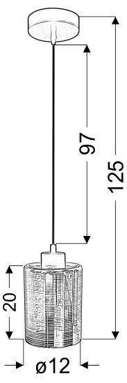 Lampa wisząca sufitowa COX chrom 1xE27 wymiar Lampa wisząca sufitowa COX chrom 1xE27 wymiar