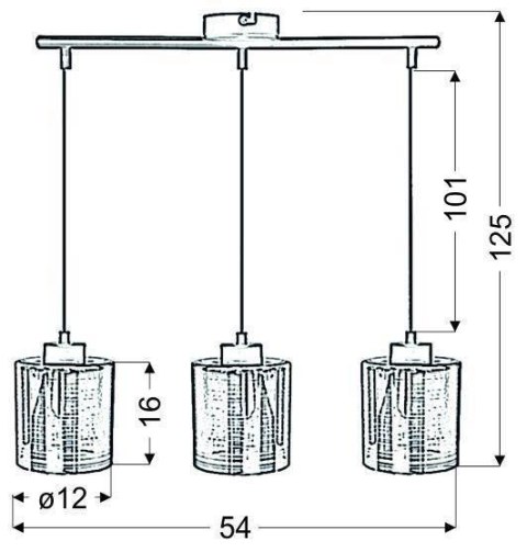 Lampa wisząca sufitowa COX chrom 3xE27 Lampa wisząca sufitowa COX chrom 3xE27