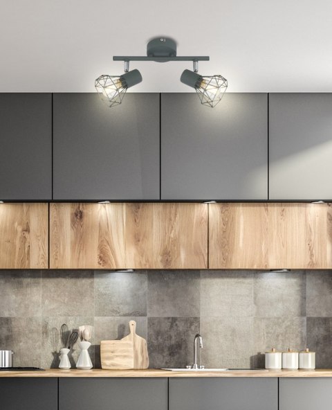 Lampa ścienna sufitowa VERVE szara 2xE14_2 Lampa ścienna sufitowa VERVE szara 2xE14_2