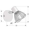 Lampa ścienna kinkiet FLY biały/chrom 1x40W E14 Candellux 91-61959_wymiary