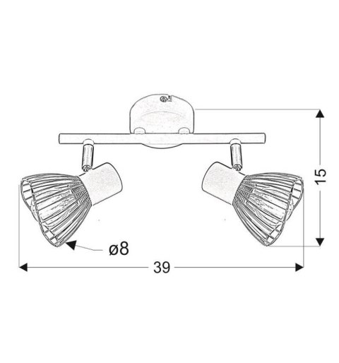 Lampa ścienna FLY czarna 2x40W E14 Candellux 92-61898_wymiary Lampa ścienna FLY czarna 2x40W E14 Candellux 92-61898_wymiary