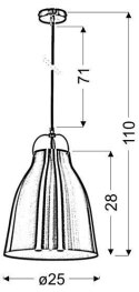 Lampa sufitowa wisząca PENSILVANIA szaty 1xE27 wymiar Lampa sufitowa wisząca PENSILVANIA szaty 1xE27 wymiar