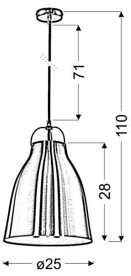 Lampa sufitowa wisząca PENSILVANIA szaty 1xE27 wymiar Lampa sufitowa wisząca PENSILVANIA szaty 1xE27 wymiar