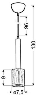 Lampa sufitowa wisząca TANTAL jasna kawa+drewno TANTAL 1xGU10 wymiary