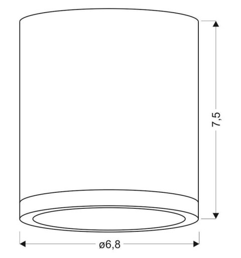 Lampa sufitowa TUBA biała/drewniana LED 5W 4000K Candellux 2273624_wymiary Lampa sufitowa TUBA biała/drewniana LED 5W 4000K Candellux 2273624_wymiary