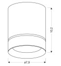 Lampa sufitowa TUBA czarna Candellux 2282787_wymiary Lampa sufitowa TUBA czarna Candellux 2282787_wymiary