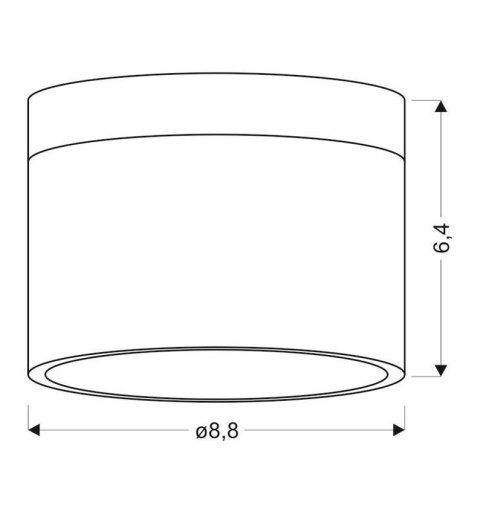Lampa sufitowa TUBA czarno-biała LED 9W 4000K Candellux 2273716_wymiary Lampa sufitowa TUBA czarno-biała LED 9W 4000K Candellux 2273716_wymiary