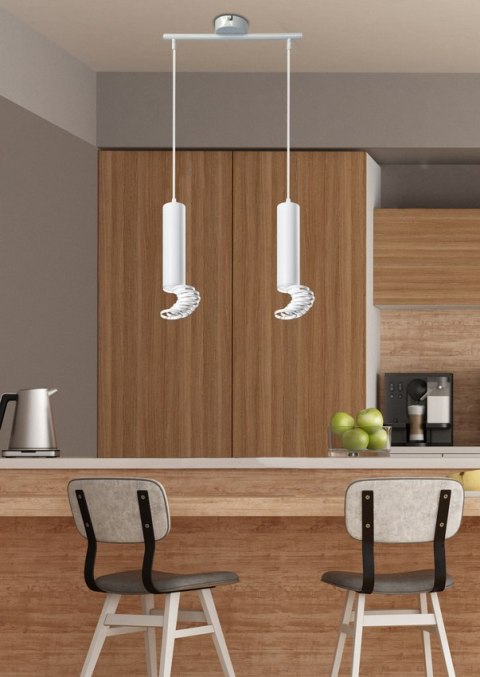 Lampa wiszaca TUBA biała 2xGU10 100cm Candellux 32-78636_1 Lampa wiszaca TUBA biała 2xGU10 100cm Candellux 32-78636_1