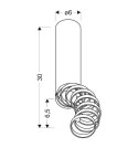 Lampa sufitowa TUBA czarna z regulowanymi pierścieniami Candellux 2282763_wymiary Lampa sufitowa TUBA czarna z regulowanymi pierścieniami Candellux 2282763_wymiary