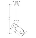 Lampa wisząca regulowana tuba czarno-biała Candellux 31-78353_wymmiary