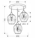 Lampa sufitowa ASPA czarno/brązowa talerz 3xE27 wymiar