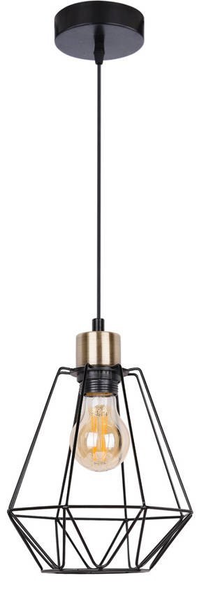 Lampa wisząca PRIMO 1xE27 czarna - patyna Lampa wisząca PRIMO 1xE27 czarna - patyna