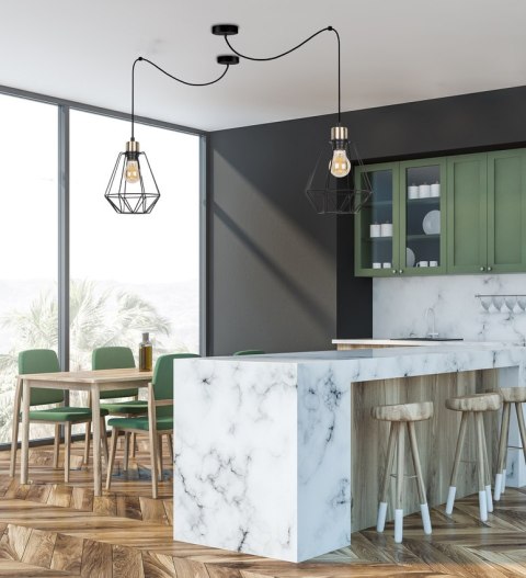 Lampa wisząca PRIMO P 1xE27 czarna - patyna 2 Lampa wisząca PRIMO P 1xE27 czarna - patyna 2