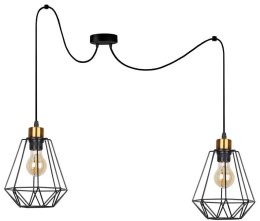 Lampa wisząca PRIMO P 2xE27 czarna - złoty
