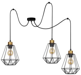 Lampa wisząca PRIMO P 3xE27 czarna - złoty