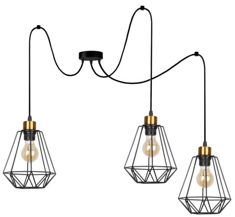 Lampa wisząca PRIMO P 3xE27 czarna - złoty Lampa wisząca PRIMO P 3xE27 czarna - złoty