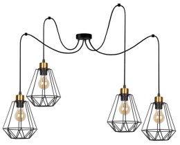 Lampa wisząca PRIMO P 4xE27 czarna-złota