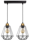 Lampa wisząca PRIMO 2xE27 czarny-złoty Lampa wisząca PRIMO 2xE27 czarny-złoty