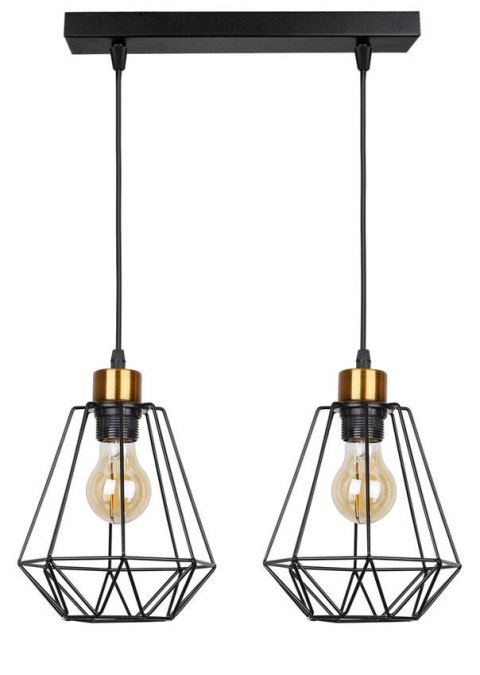 Lampa wisząca PRIMO 2xE27 czarny-złoty Lampa wisząca PRIMO 2xE27 czarny-złoty