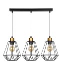 Lampa wisząca PRIMO listwa3xE27 czarny-złoty Lampa wisząca PRIMO listwa3xE27 czarny-złoty