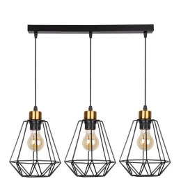 Lampa wisząca PRIMO listwa3xE27 czarny-złoty