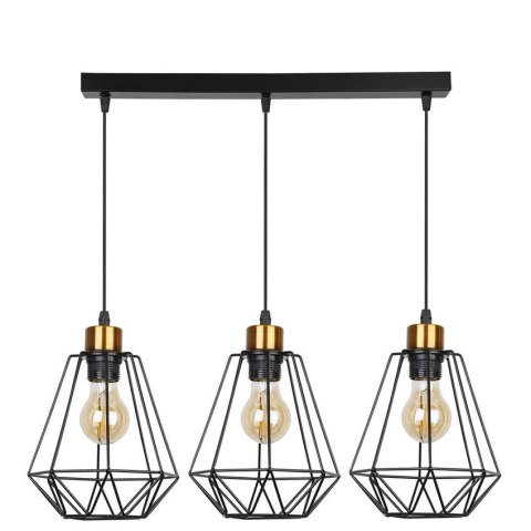 Lampa wisząca PRIMO listwa3xE27 czarny-złoty Lampa wisząca PRIMO listwa3xE27 czarny-złoty