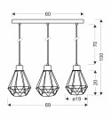 Lampa wisząca PRIMO listwa3xE27 czarny-złoty wymiar Lampa wisząca PRIMO listwa3xE27 czarny-złoty wymiar
