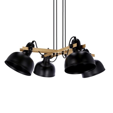 Lampa wisząca RENO regulowana czarna z czarnymi kloszami loft Candellux 34-78155_4 Lampa wisząca RENO regulowana czarna z czarnymi kloszami loft Candellux 34-78155_4