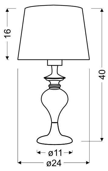 Lampa stołowa gabinetowa czarna GILLENIA Candellux 41-21413_wymiary Lampa stołowa gabinetowa czarna GILLENIA Candellux 41-21413_wymiary