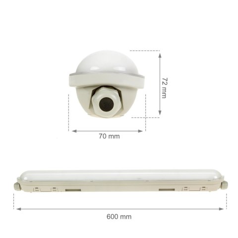 LIMEA GIGANT HERMETYK 600mm 20W NW 230V 120st IP65 IK10 600x72x70mm SZARY 5 lat gw. LIMEA GIGANT HERMETYK 600mm 20W NW 230V 120st IP65 IK10 600x72x70mm SZARY 5 lat gw.