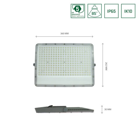NOCTIS MAX NAŚWIETLACZ 150W CW 230V 85st IP65 360x262x30 mm SZARY 5 lat gwarancji NOCTIS MAX NAŚWIETLACZ 150W CW 230V 85st IP65 360x262x30 mm SZARY 5 lat gwarancji