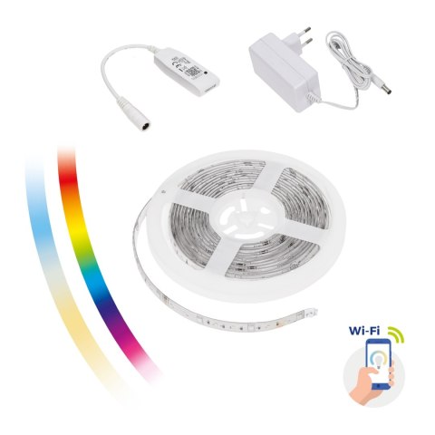 ZESTAW PASEK LED 17W/5m RGBW+CCT+DIM (5m rolka) w silikonie+kontroler+zasilacz Wi-Fi Spectrum SMART ZESTAW PASEK LED 17W/5m RGBW+CCT+DIM (5m rolka) w silikonie+kontroler+zasilacz Wi-Fi Spectrum SMART