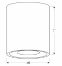 Lampa sufitowa TUBA czarna Candellux 2226033_wymiary Lampa sufitowa TUBA czarna Candellux 2226033_wymiary