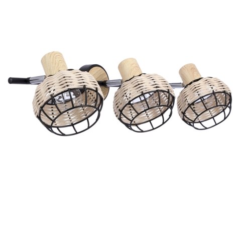 Lampa sufitowa TAJGA czarny/drewno 3xE14 Candellux 93-12227_3 Lampa sufitowa TAJGA czarny/drewno 3xE14 Candellux 93-12227_3
