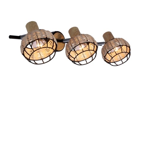 Lampa sufitowa TAJGA czarny/drewno 3xE14 Candellux 93-12227_4 Lampa sufitowa TAJGA czarny/drewno 3xE14 Candellux 93-12227_4