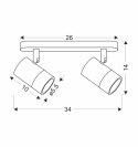  Lampa sufitowa listwa TOBI biały/złoty Candellux 92-27467_wymiary