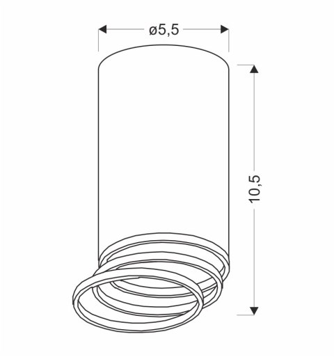 Lampa sufitowa TUBA czarna Candellux 2228150_wymiary Lampa sufitowa TUBA czarna Candellux 2228150_wymiary